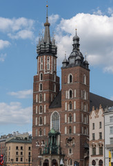 Naklejka na ściany i meble Krakow Cathedral on square in Old Town