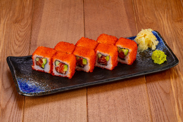 Roll California with salmon