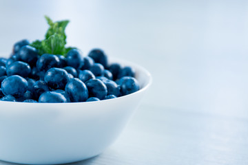 blueberries and mint