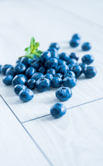 blueberries and mint