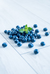blueberries and mint