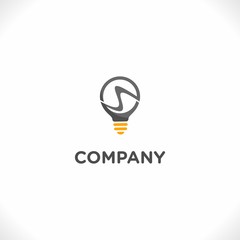 Letter S Bulb Idea Solution Creative Abstract Icon Logo Design Template Element Vector