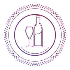 wine bottle and cup seal stamp