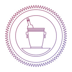 wine bottle in bucket seal stamp