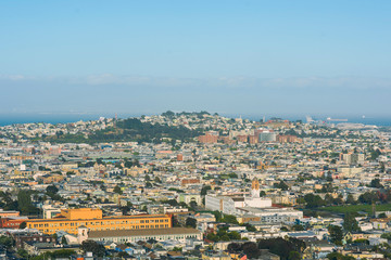 San Francisco downtown in sunny day. California, USA