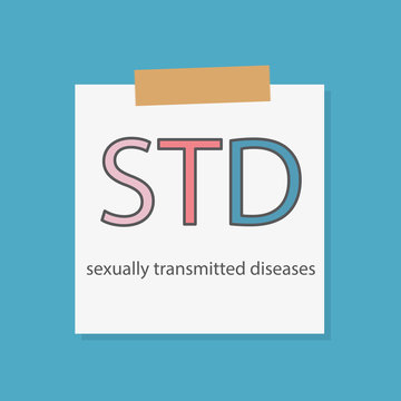 STD (Sexually Transmitted Diseases) written in a notebook paper- vector illustration