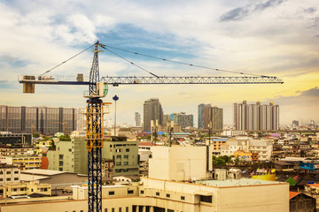 Tower crane at site construction