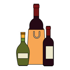 wine bottles with shopping bag