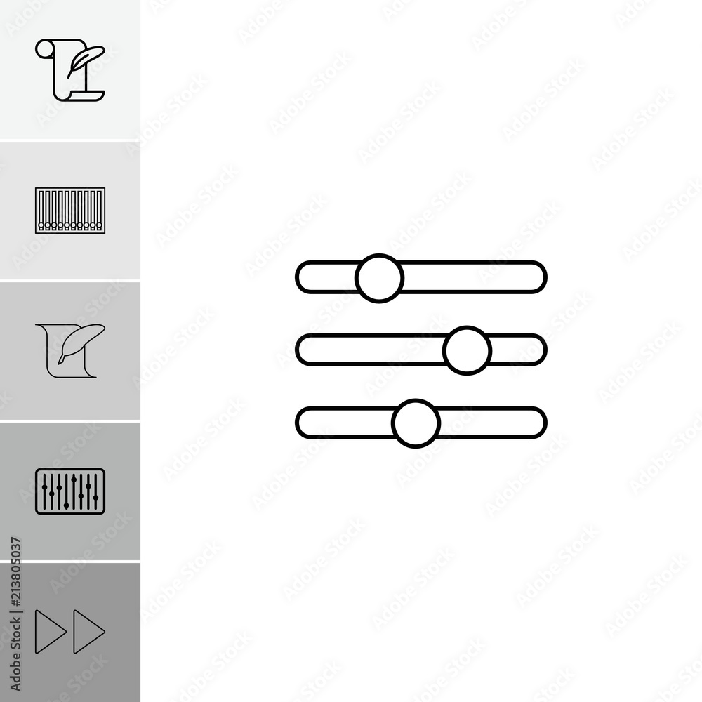 Poster collection of 6 scroll outline icons
