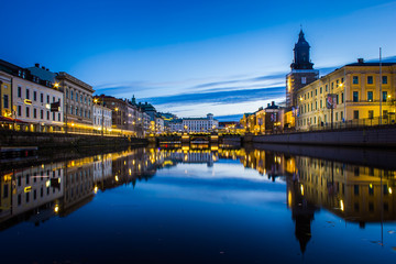 Fototapeta na wymiar Brunnsparken sunset Gothenburg Sweden
