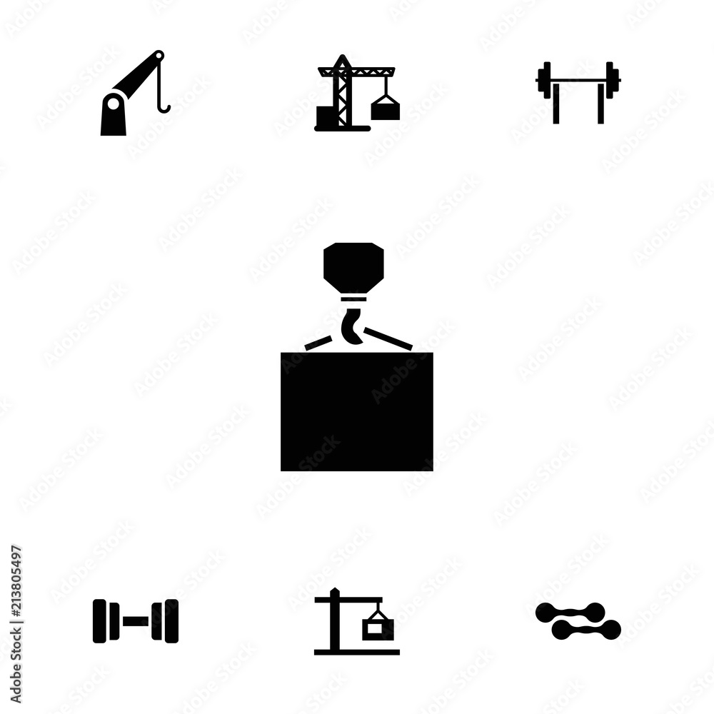 Poster collection of 7 lifting filled icons