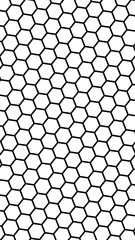 Naklejka premium Black honeycomb on a white background. Isometric geometry. Vertical image orientation. 3D illustration
