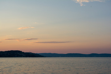 Beautiful sunset above the lake Balaton