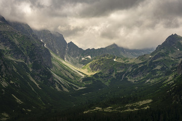 Fototapeta na wymiar Peaks in Mengusovska Valley. Tatra Mountains. Slovakia