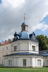 Fototapeta na wymiar Blue Spa building in Turcianske Teplice, Slovakia