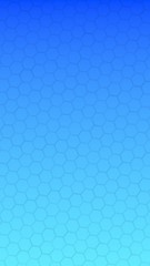 Translucent honeycomb on a gradient blue sky background. Perspective view on polygon look like honeycomb. Isometric geometry. Vertical image orientation. 3D illustration