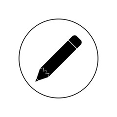 Pencil, round icon, logo