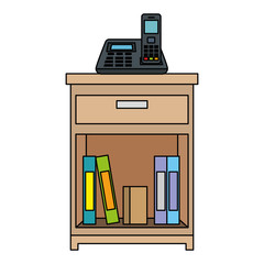 office drawer with books vector illustration design