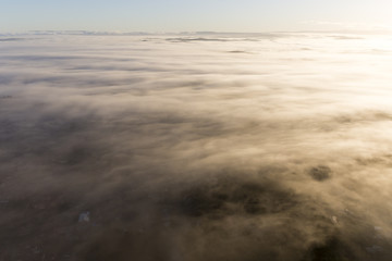 Aerial View Of Fog Rolling