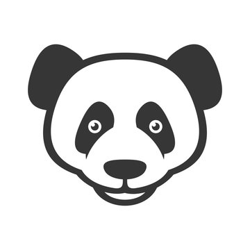 Panda Logo Sign on White Background. Vector