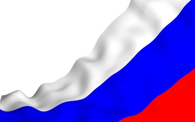 Fototapeta premium Waving flag of the Russian Federation. The National. State symbol of the Russia. 3D illustration