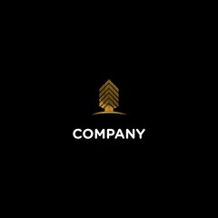Building Gold Luxury Abstract Icon Exterior  Logo Design Template Element Vector