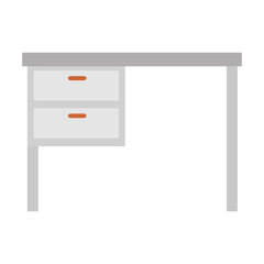 office desk wooden icon vector illustration design