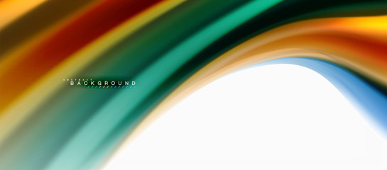 Fluid liquid mixing colors concept on light grey background, curve flow, trendy abstract layout template for business or technology presentation or web brochure cover, wallpaper