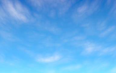 Cumulus white clouds in the clear blue sky in the morning. Blue sky background with white clouds. 3D illustration