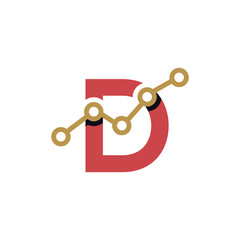 D Letter Business Stats Logo Design Element. logo Vector Template