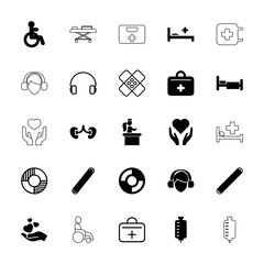 Fototapeta premium Collection of 25 help filled and outline icons