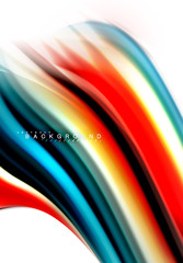 Fluid liquid mixing colors concept on light grey background, wave and swirl curve flow line, trendy abstract layout template for business presentation, app wallpaper banner, poster or wallpaper