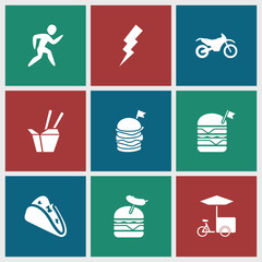 Fototapeta premium Collection of 9 fast filled icons