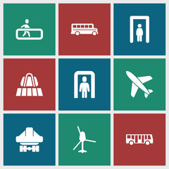 Collection of 9 passenger filled icons