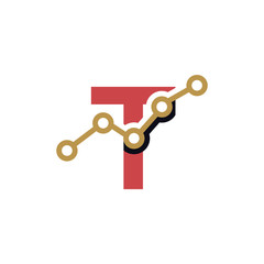 T Letter Business Stats Logo Design Element. logo Vector Template