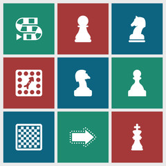 Collection of 9 chess filled icons