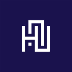 HNU Initial Letter Logo Design Element. logo Vector Template