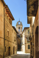Fototapeta na wymiar Santa Maria Church in Moia, Catalonia. Small mediterranean village in Spain. Neoclassical cathedral.