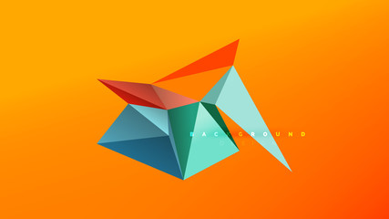 Abstract background - geometric origami style shape composition, triangular low poly design concept. Colorful trendy minimalistic illustration