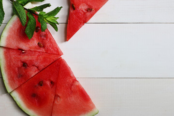 watermelon on wood. summer concept top view