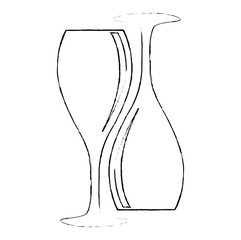 wine cups silhouettes icon vector illustration design
