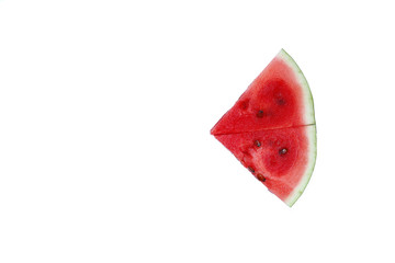 two slice of watermelon isolated top view