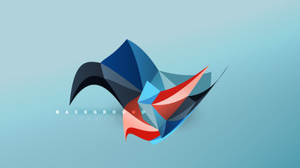 Abstract background - geometric origami style shape composition, triangular low poly design concept. Colorful trendy minimalistic illustration