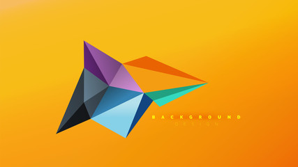 Abstract background - geometric origami style shape composition, triangular low poly design concept. Colorful trendy minimalistic illustration