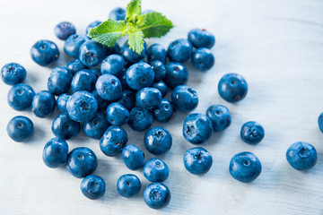 blueberries and mint