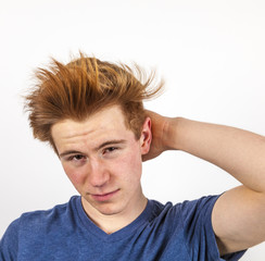 Obraz premium portrait of handsome teenager with red hair
