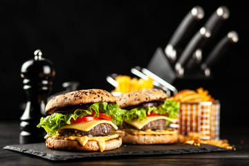 Delicious grilled burgers