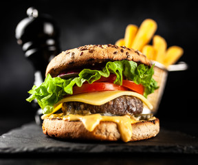 Delicious grilled burgers