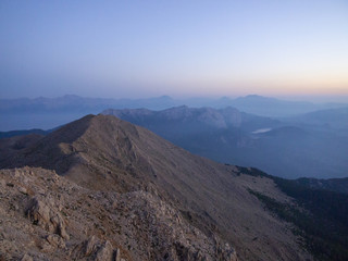 dawn in the mountains of Turkey (from mount Tahtali in Kemer)