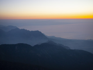 dawn in the mountains of Turkey (from mount Tahtali in Kemer)